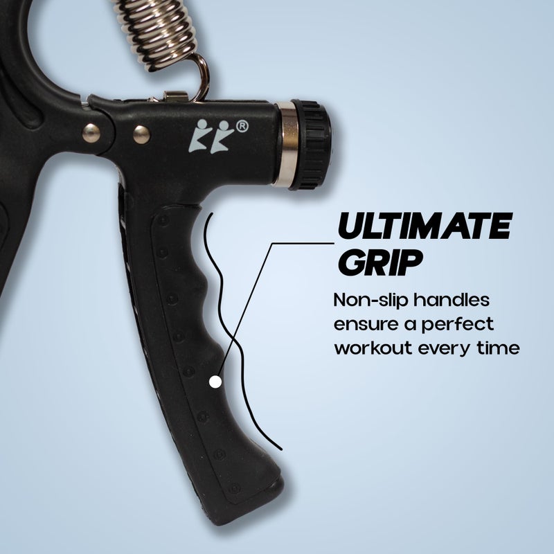 KONEX Adjustable Hand Gripper Strengthener for Men & Women | Hand Exercise Equipment for Home and Gym Workouts (With Counter, Black) - Image 5